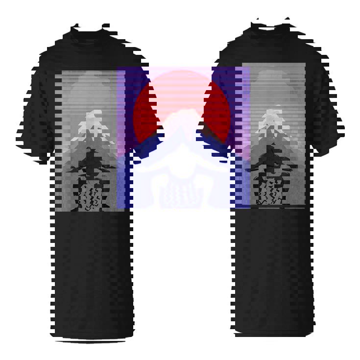 日本の相撲力士は、日本のマワシで 富士山の美学 Tシャツ