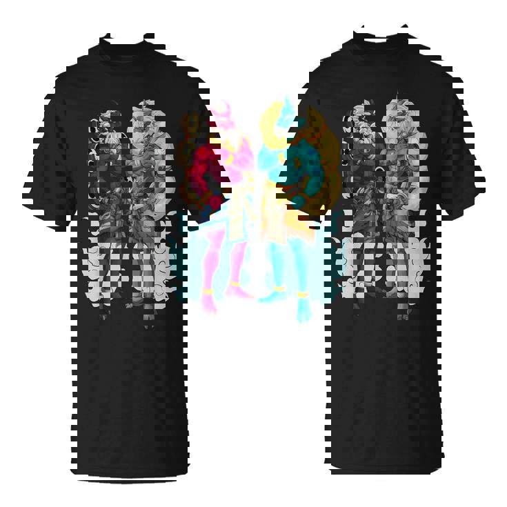 日本の神々 風神と雷神 Tシャツ