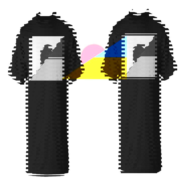 日本ウクライナ国旗日本語ウクライナサポートスタンド付き Tシャツ