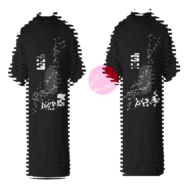 日本地図日本の観光ギフト Tシャツ