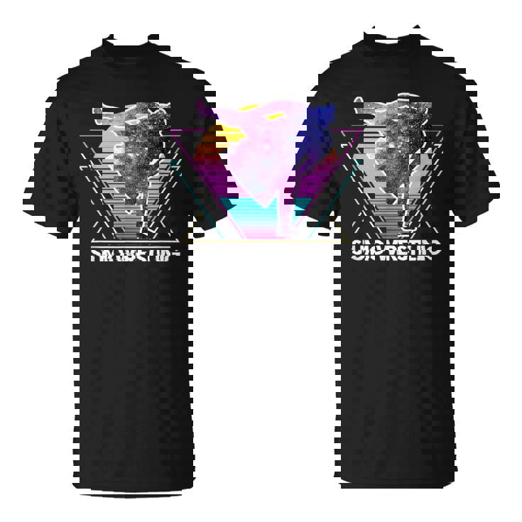 日本相撲 レトロベイパーウェイブ90s 相撲リンガー Tシャツ