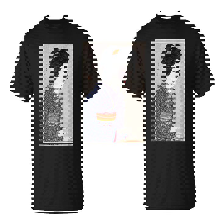 日本美術 芸者 日本木版 新版画美人画 Tシャツ