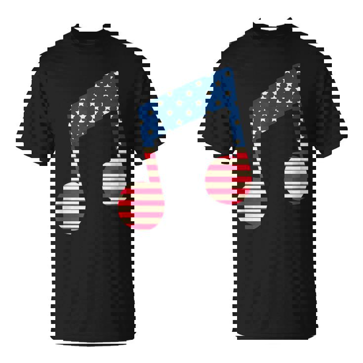 星条旗 アメリカ国旗 音符 Tシャツ