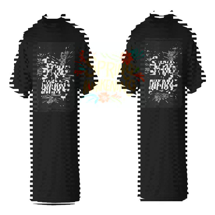 春の目覚めのスピーチデザインの面白いコスチューム。 Tシャツ