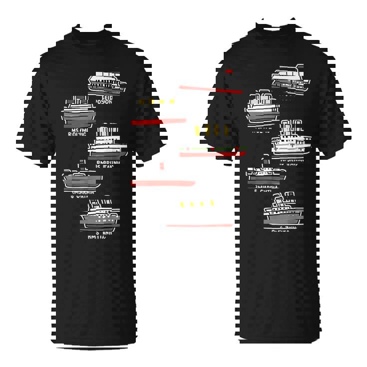 有名なクルーズ船 Rms タイタニック ブリタニック ポセイドン カルパチア Tシャツ