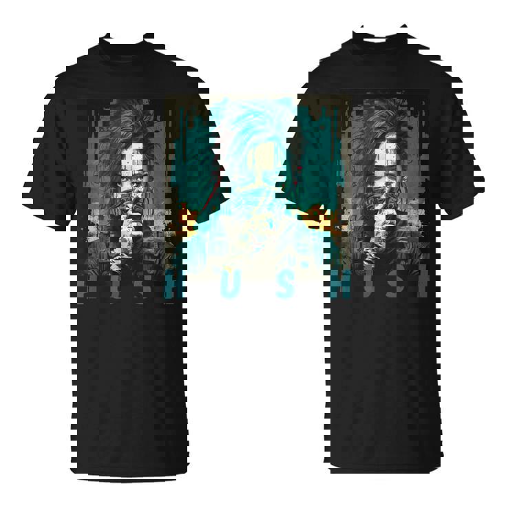 未来的なデザインを見せるサイバーパンクガール Tシャツ