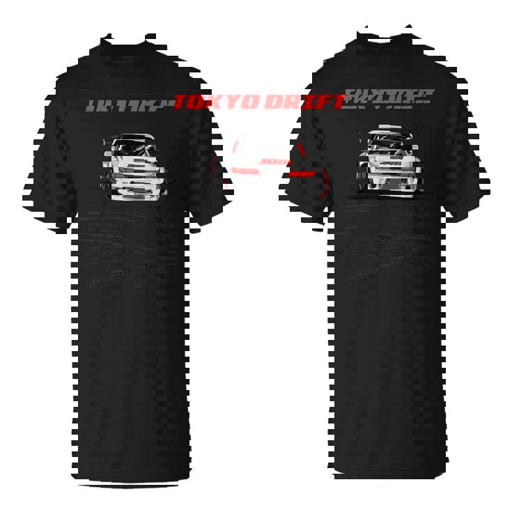東京 ドリフトカー ジャパン ドリフトレーサー ドーナツ 運転 横向き Tシャツ