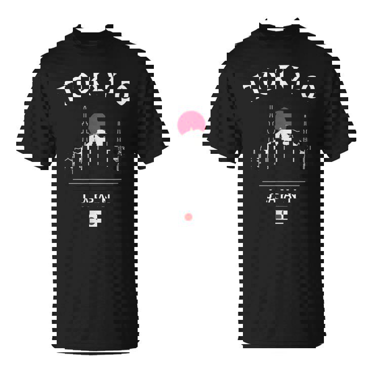 東京 日本 国旗 東京スカイライン ミニマリスト お土産 Tシャツ