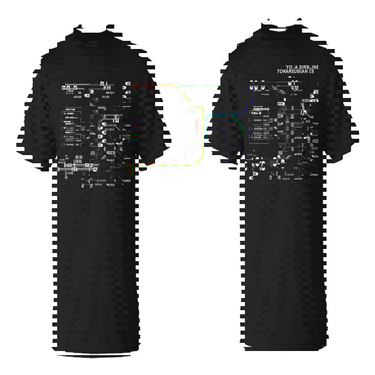 東京 日本 電車 近郊線 鉄道 – おみやげ 路線図 長袖tシャツ Tシャツ