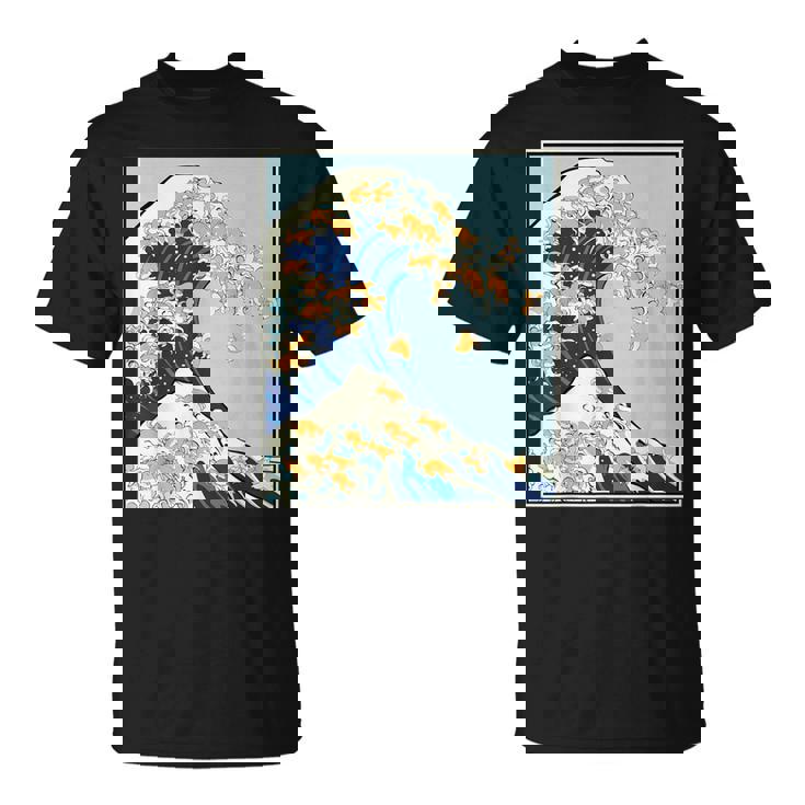 柴犬 大波 日本 神奈川 北斎 犬 動物 Tシャツ