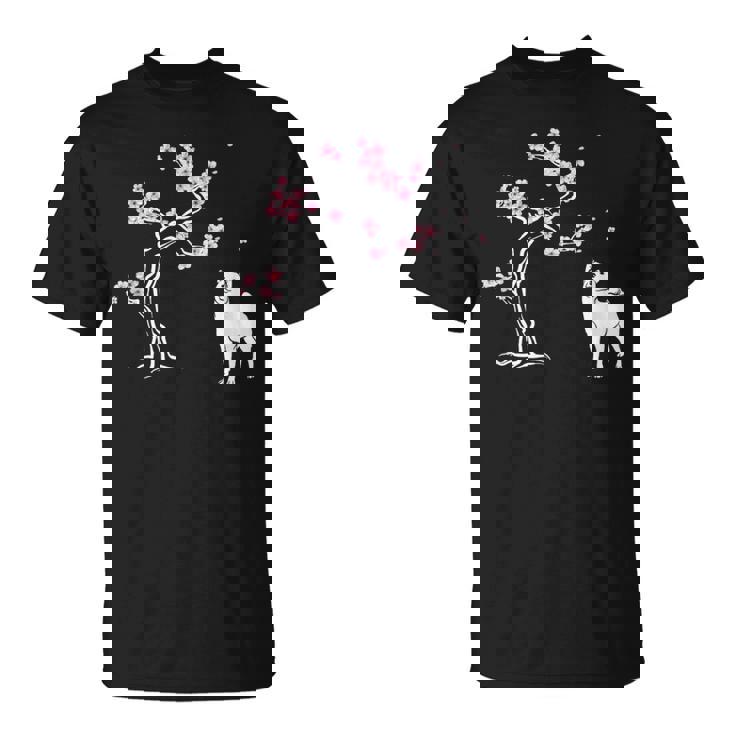 柴犬の桜hiba Inu Japanese Cherry Blossomakura Tシャツ