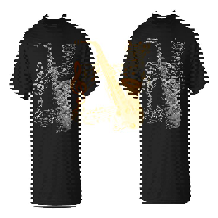 楽器 ト音記号 サックス奏者 音楽サックス Tシャツ