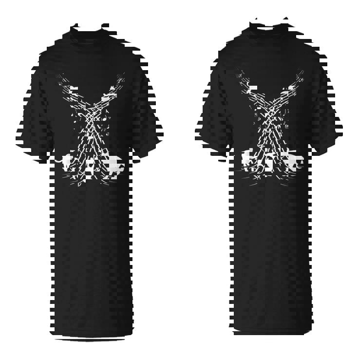 楽譜に猫を奏でる ノート 愛 音楽 Tシャツ