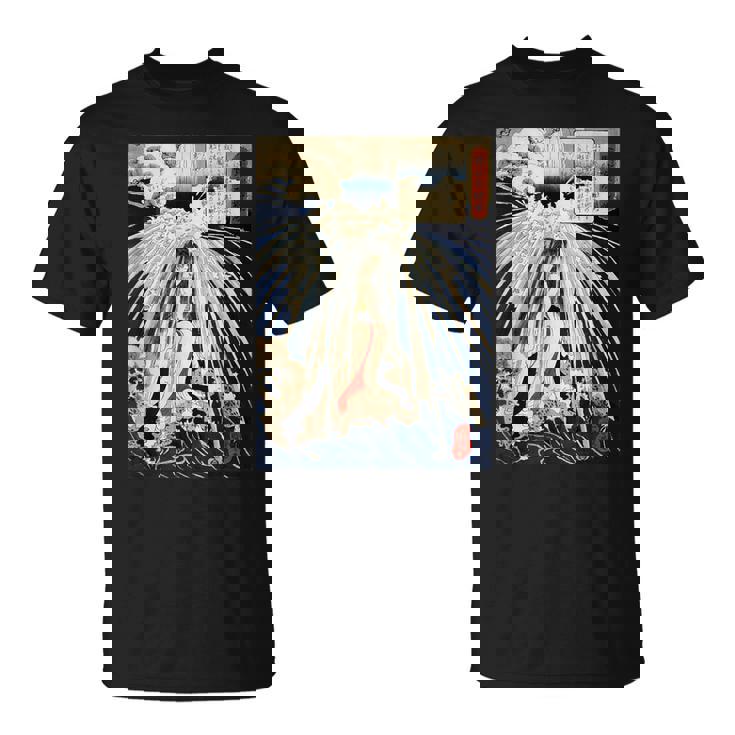 歌川国芳作 塔ノ沢の滝の下の初花 Tシャツ