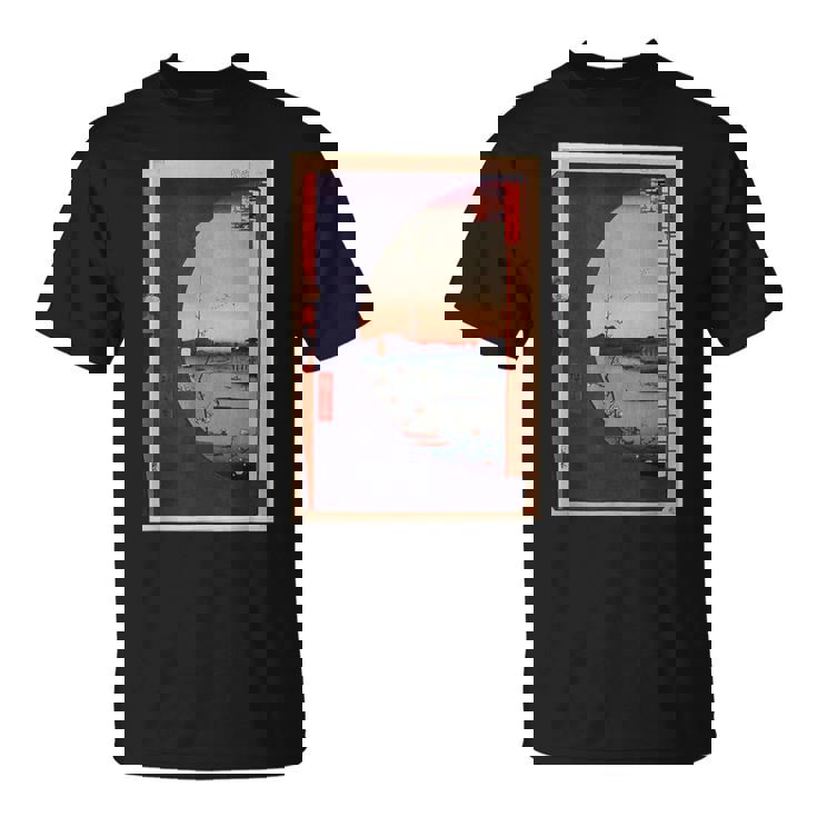 歌川広重 面白いtシャツ 名所江戸百景 絵画 アート メンズ 面白い 服 美術 グッズ 木版画 浮世絵 Tシャツ