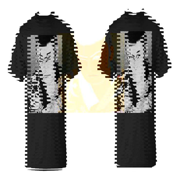 歌舞伎 演劇 俳優 サムライ 俊泉 日本のビンテージアート Tシャツ