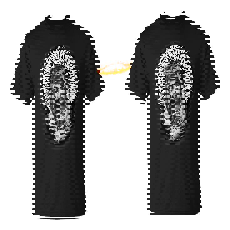 母マリア タトゥー Blessed Pray ゴシック Tシャツ