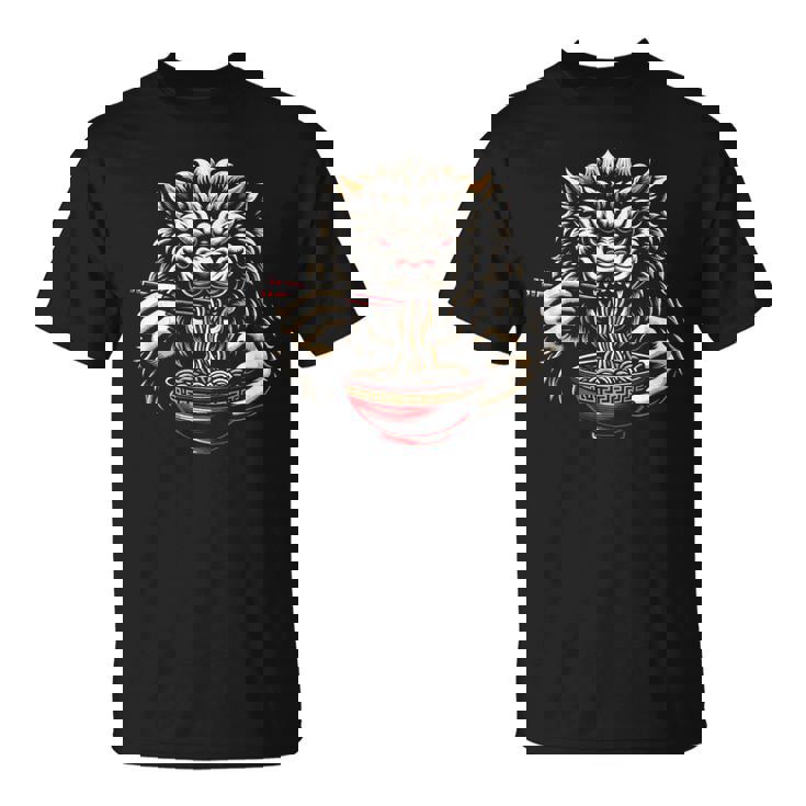 沖縄ジャパン シーサー ガーディアン ライオン ラーメン 沖縄土産 Tシャツ