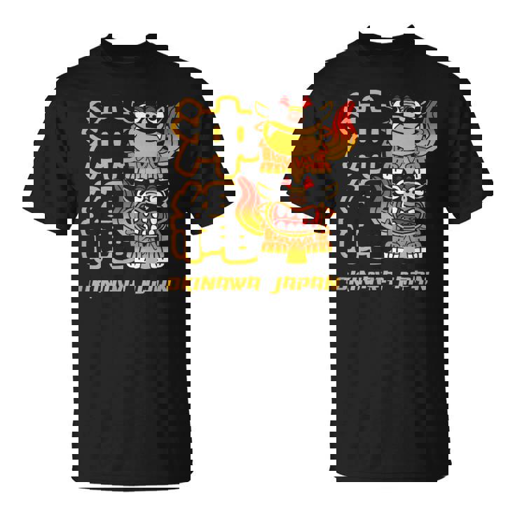 沖縄ジャパン シーサーガーディアンライオンズ 沖縄 日本語漢字 Tシャツ