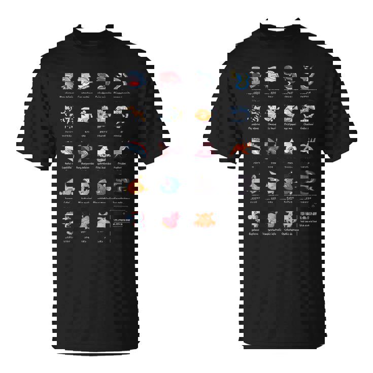 深海魚図鑑_文字白 Tシャツ