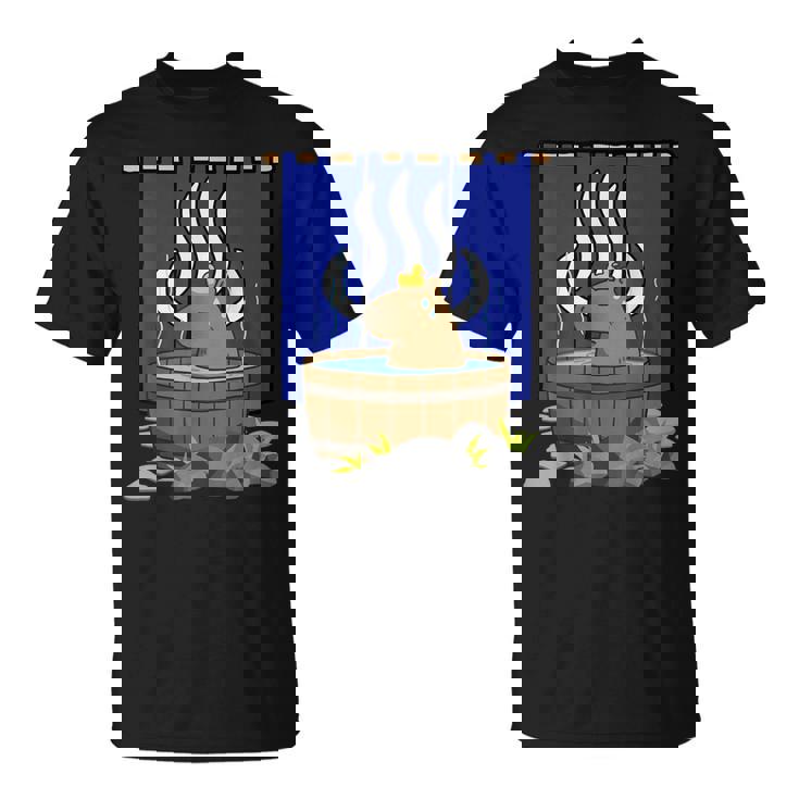 温泉に浸かるかわいいカピバラ Tシャツ