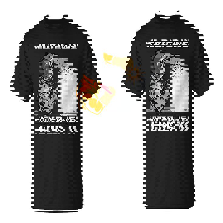 溶接工エンジニアにはヒーローが必要だから 面白すぎる溶接 Tシャツ