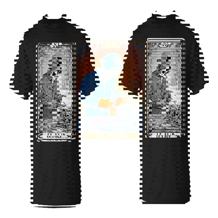 溶接機 溶接 タロット カード スケルトン 面白い 金属製 労働者 Tシャツ