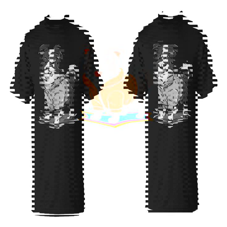 漫画の外観のかわいいボーダーコリー Tシャツ