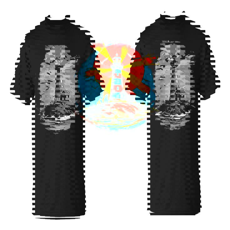 灯台 シーサイド ハウス セーリング 海 ビーチ ボート Tシャツ