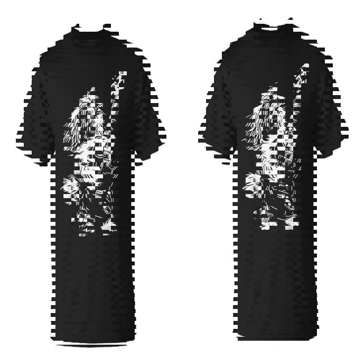 犬 ギタリスト ギター シーズー Dad Mom Tシャツ