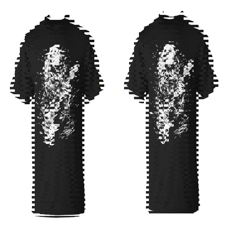 犬 演奏 ベース ギター シャツ 男性用 動物 ギターを弾く Tシャツ