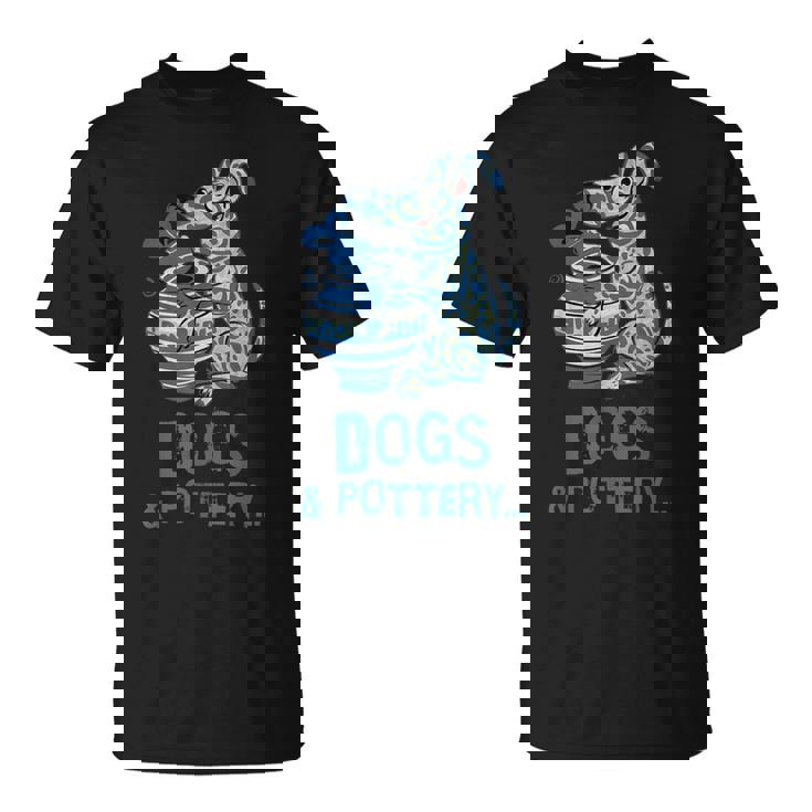 犬と陶器 面白い犬の陶芸家 アート Tシャツ