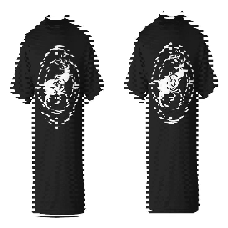狩猟 射撃 猟師 熊 鹿 猟 ハンター 心電図 おもしろ グッズ 服 面白いtシャツ ライフル ネタ メンズ Tシャツ
