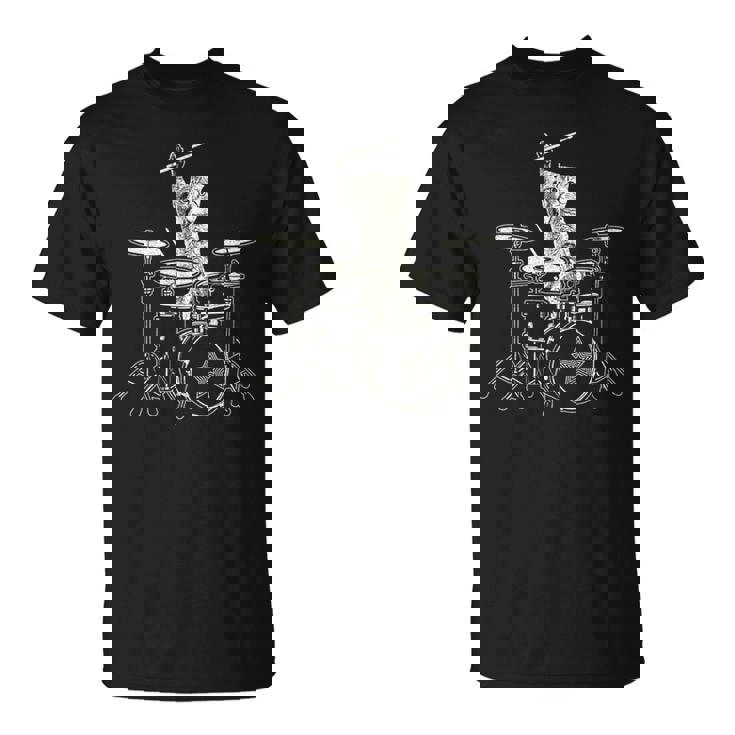 猫 ドラマー 動物ドラマー 猫 演奏 ドラム ドラムプレーヤー 長袖tシャツ Tシャツ