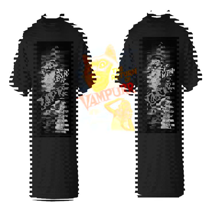 猫 吸血鬼 クラシック ホラー 映画 ファニー グラフィック シャツ Tシャツ