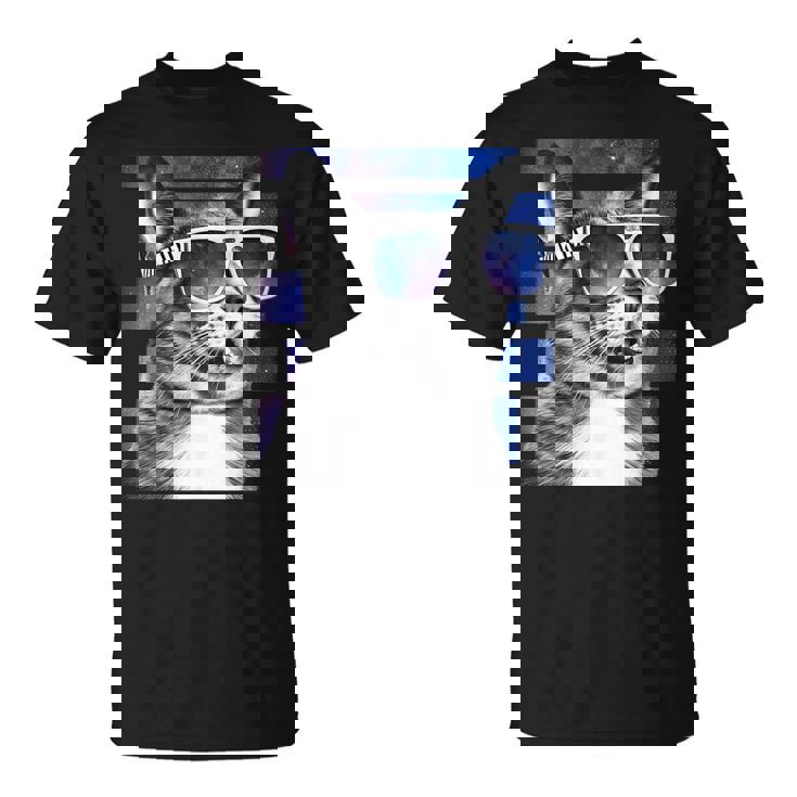 猫 宇宙 メガネ ギャラクシー サングラス おもしろい 猫 ミーム Tシャツ