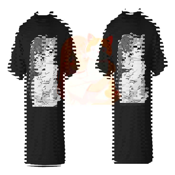 猫と少女 Cat And Girl Tシャツ