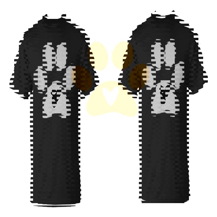 猫や犬の愛好家のための足付きハート Tシャツ