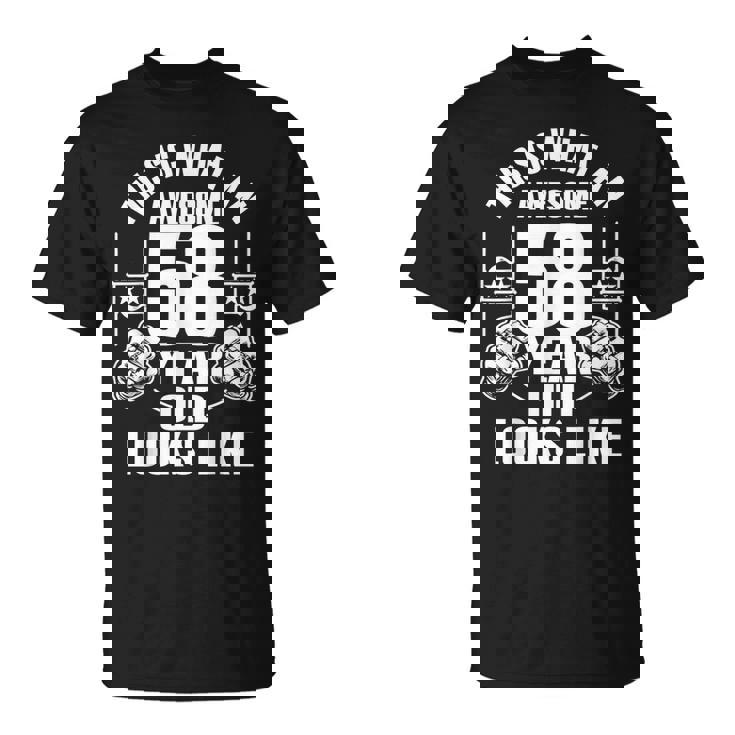 男性、女性、58歳の誕生日への58歳の誕生日プレゼント Tシャツ