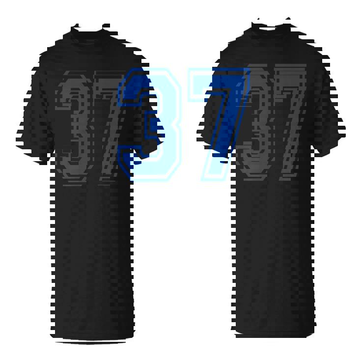 番号37インチ ブルー Tシャツ