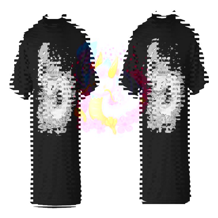 白 アニメ ドラゴン 美的 カワイイ Tシャツ