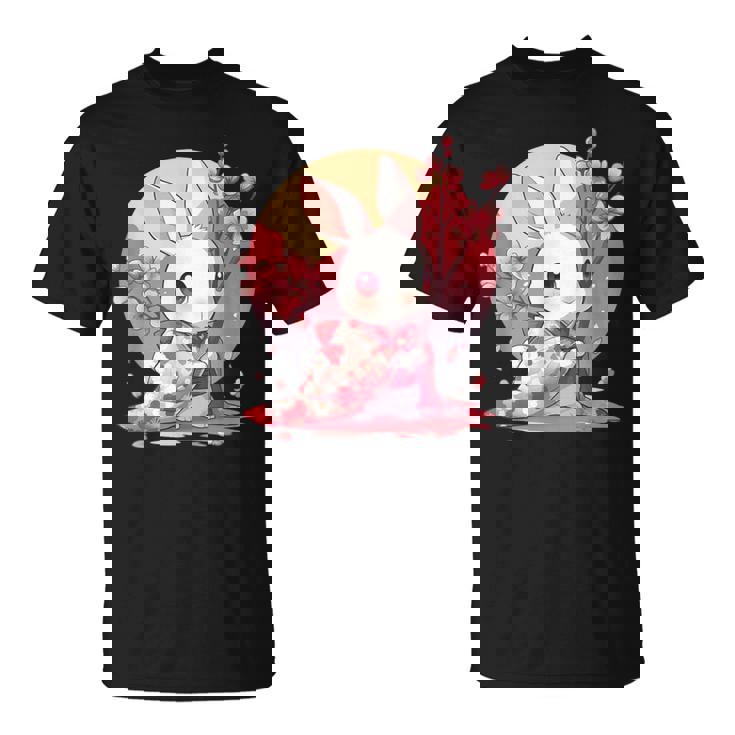 白うさぎの春のさくらアドベンチャー Tシャツ