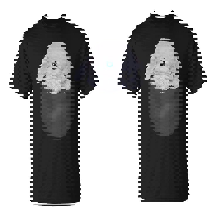 白毛 兎 うさぎ ポケット Tシャツ