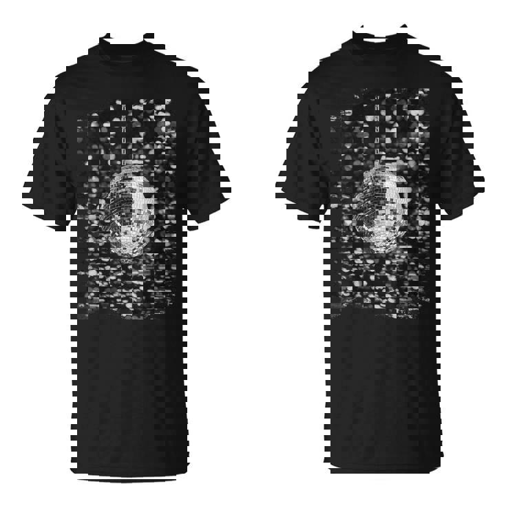 白黒ディスコボール クラブ レトロ Tシャツ