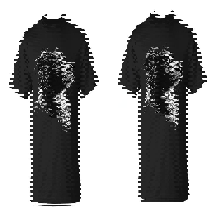 白黒ボーダーコリー Tシャツ