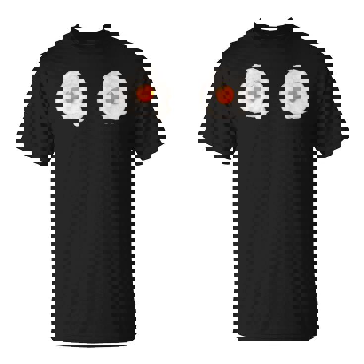 目玉焼きおっぱいビキニ卵おかしいハロウィンコスチューム Tシャツ