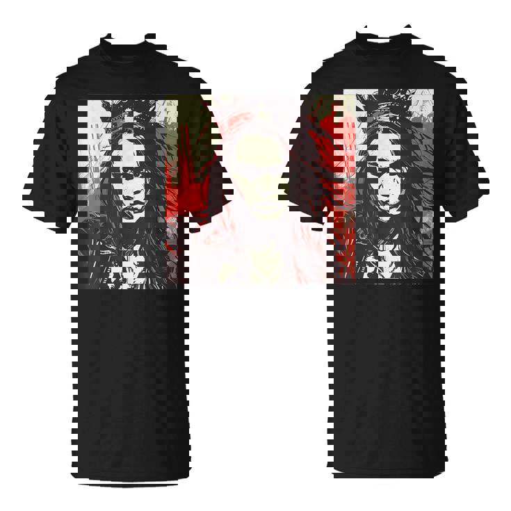 真面目な女王 野生の髪と尖った王冠 Tシャツ