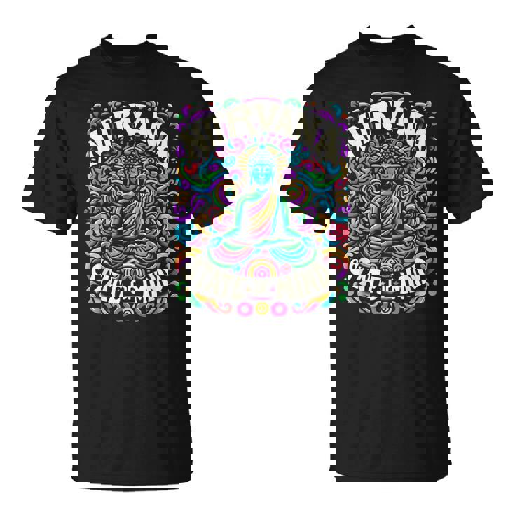 瞑想 Nirvanatate Of Mind ファニーグラフィックtシャツ Tシャツ