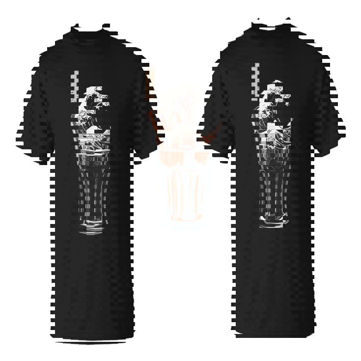 神奈川沖浪裏 コーラグラス 面白いアート Tシャツ