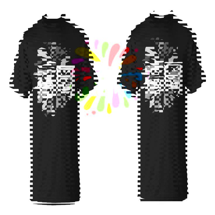 福岡 漢字 お土産 カラフル 祭り 花火風 Tシャツ